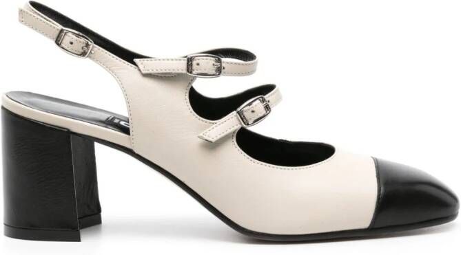 Carel Paris Mary Janes met contrasterende neus Beige