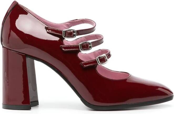 Carel Paris Keel leren pumps Rood