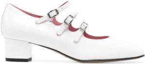 Carel Paris Kina pumps met drie bandjes Wit