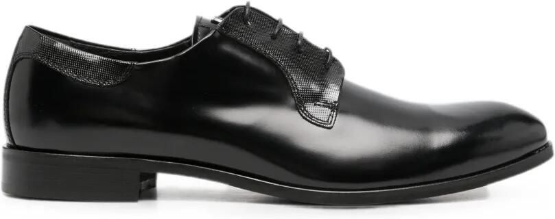 Carlo Pignatelli Derby veterschoenen met textuur vlak Zwart