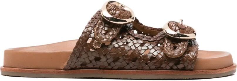 Carmela Geweven leren sandalen Bruin