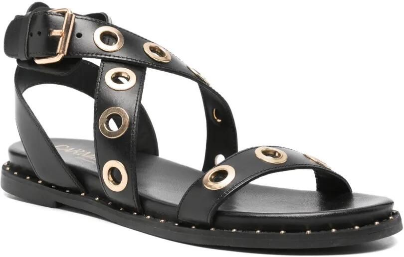 Carmela Sandalen met gekruiste bandjes en ringlets Zwart - Foto 2