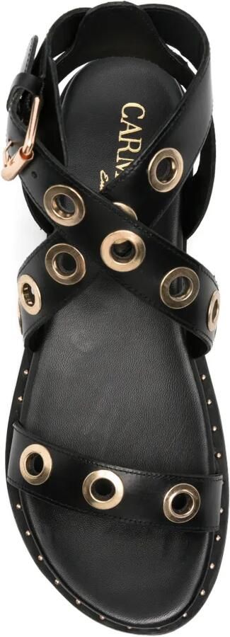 Carmela Sandalen met gekruiste bandjes en ringlets Zwart - Foto 4