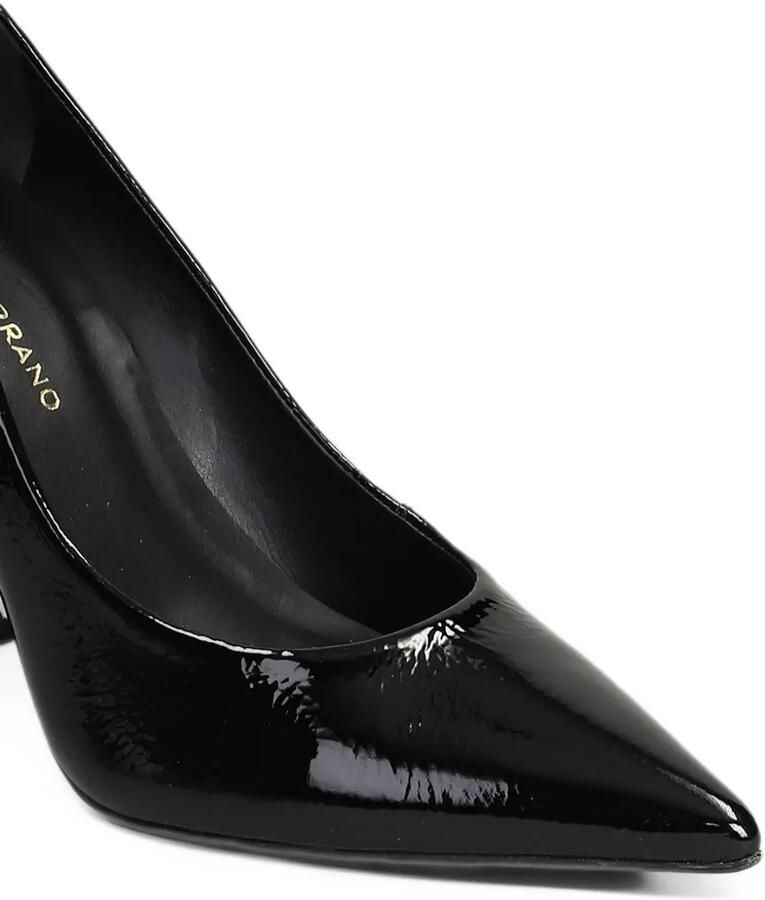 CARRANO Angeline patent-leather pointed-toe sculpted-heel pumps Zwart - Foto 2