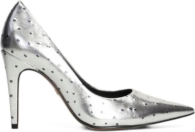 CARRANO Gio perforated pointed-toe heeled pumps Zilver