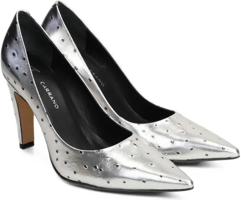 CARRANO Gio perforated pointed-toe heeled pumps Zilver - Foto 4