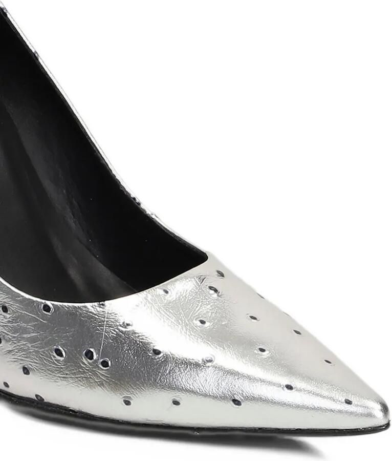 CARRANO Gio perforated pointed-toe heeled pumps Zilver - Foto 3