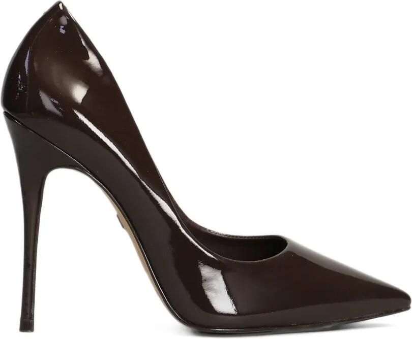 CARRANO Loretta patent-finish pointed-toe stiletto pumps Bruin