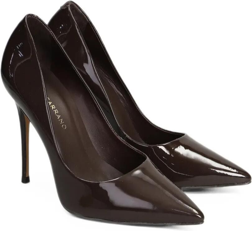 CARRANO Loretta patent-finish pointed-toe stiletto pumps Bruin - Foto 4