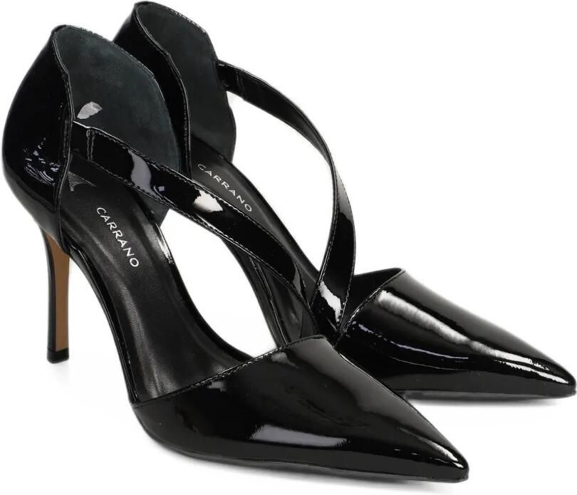 CARRANO patent-finish asymmetric-strap pumps Zwart - Foto 4