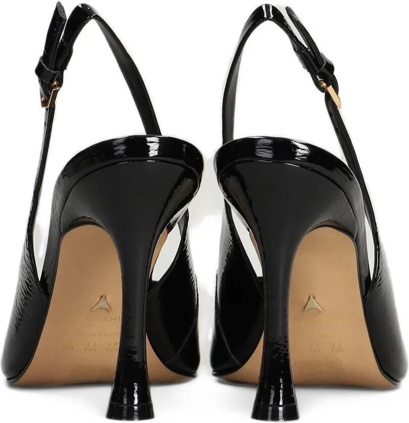 CARRANO patent-finish slingback pumps Zwart - Foto 3