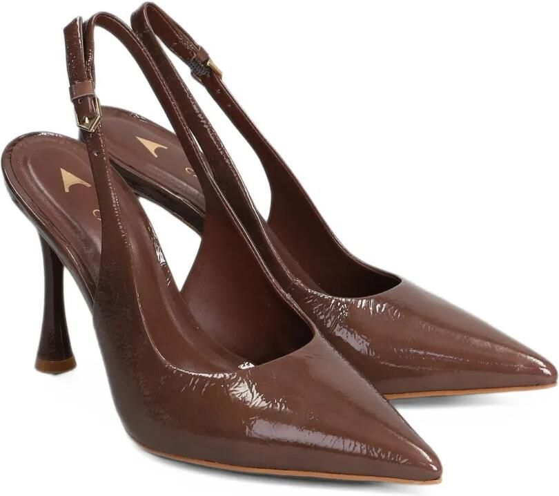 CARRANO pointed-toe slingback heeled pumps Bruin - Foto 4