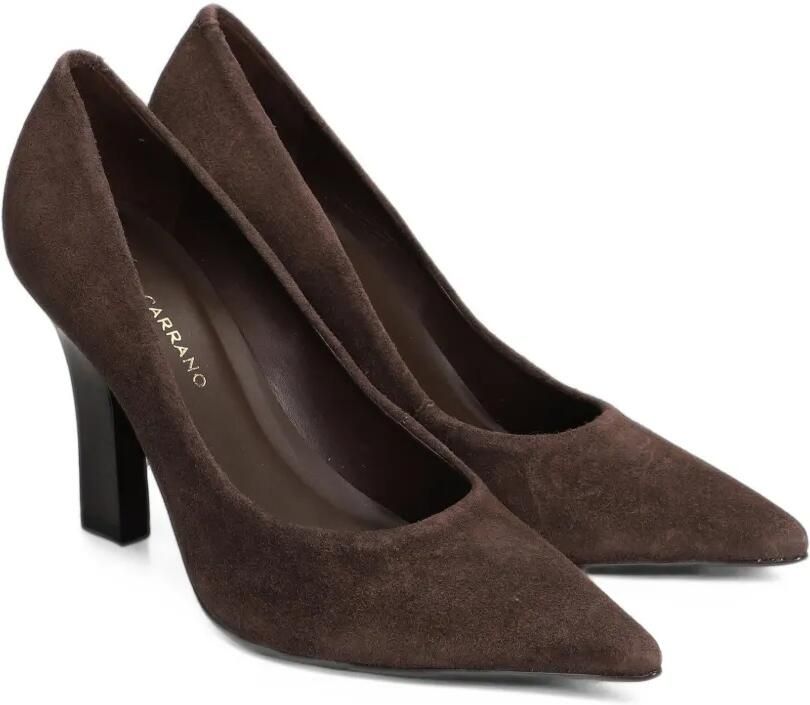 CARRANO Susan suede pointed-toe heeled pumps Bruin - Foto 4