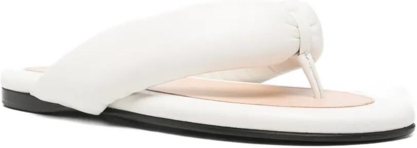 Carven Gewatteerde leren sandalen Wit