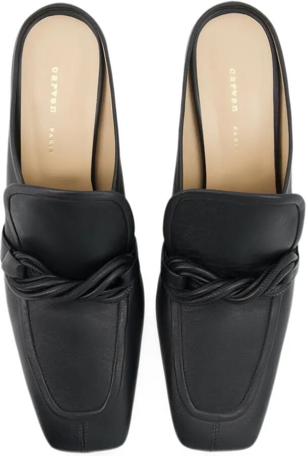 Carven Louis knot-detail leather mules Zwart - Foto 2