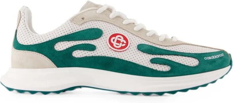 Casablanca Stade witte en groene sneakers Beige