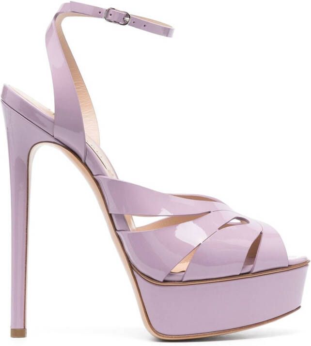 Casadei Flora Tiffany sandalen met plateauzool Paars
