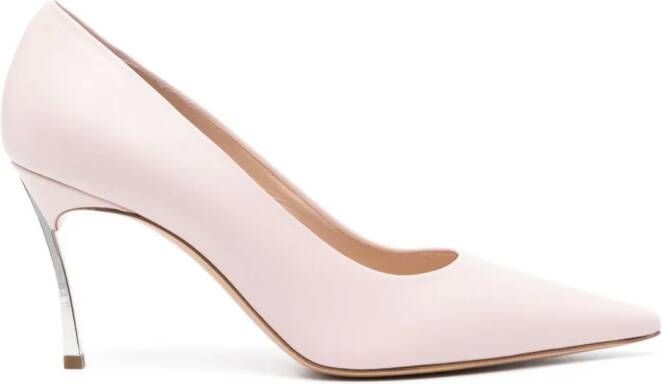 Casadei 80 mm leren pumps Roze