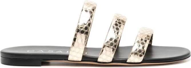 Casadei Atomium sandalen met patroon Goud