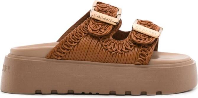 Casadei Birky Ale 40 slippers met plateauzool Bruin