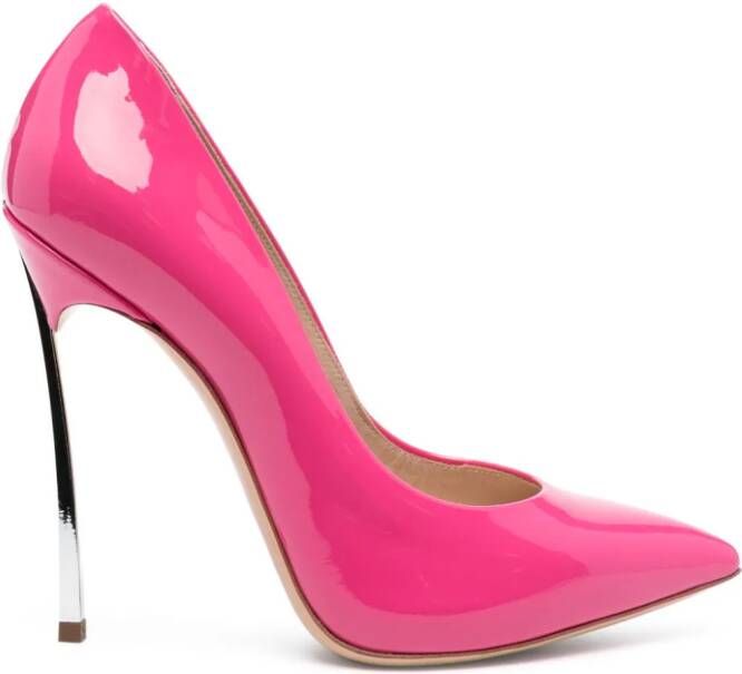 Casadei Blade 120mm lakleren pumps Roze