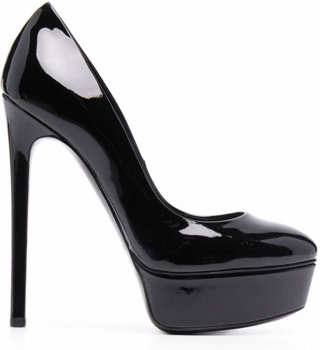 Casadei Blade glanzende stiletto pumps Zwart