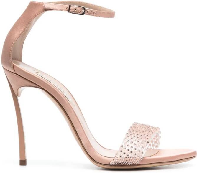 Casadei 100 mm Blade Twenties satijnen pumps Beige