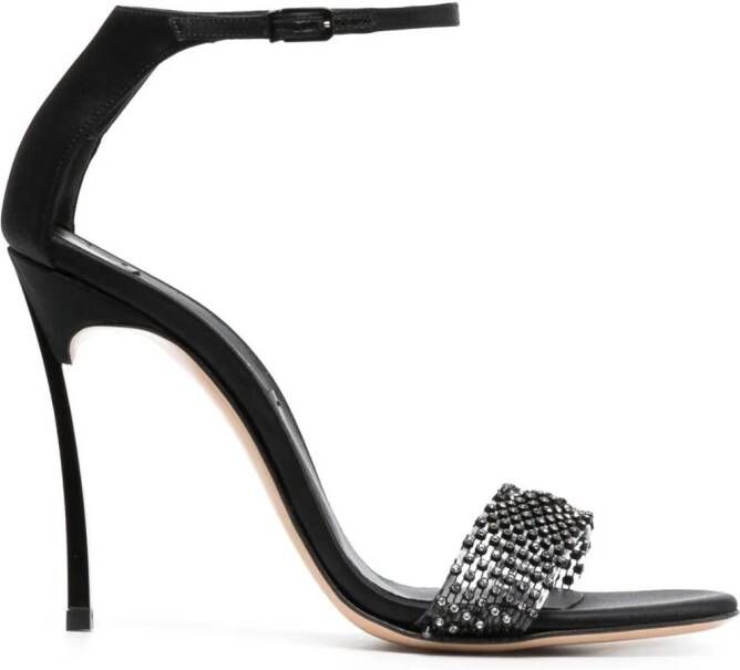 Casadei 100 mm Blade Twenties satijnen pumps Zwart