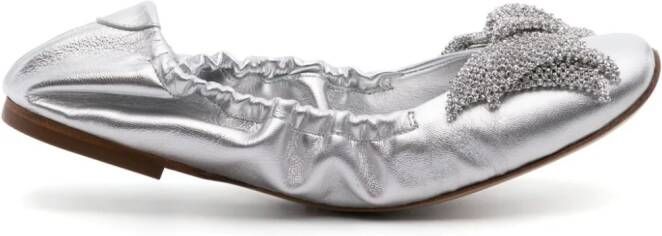 Casadei Ballerina's met strikdetail Zilver