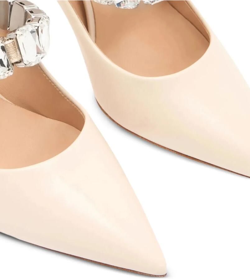 Casadei 100 mm Julia Minorca pumps met puntige neus en kristallen Wit - Foto 2