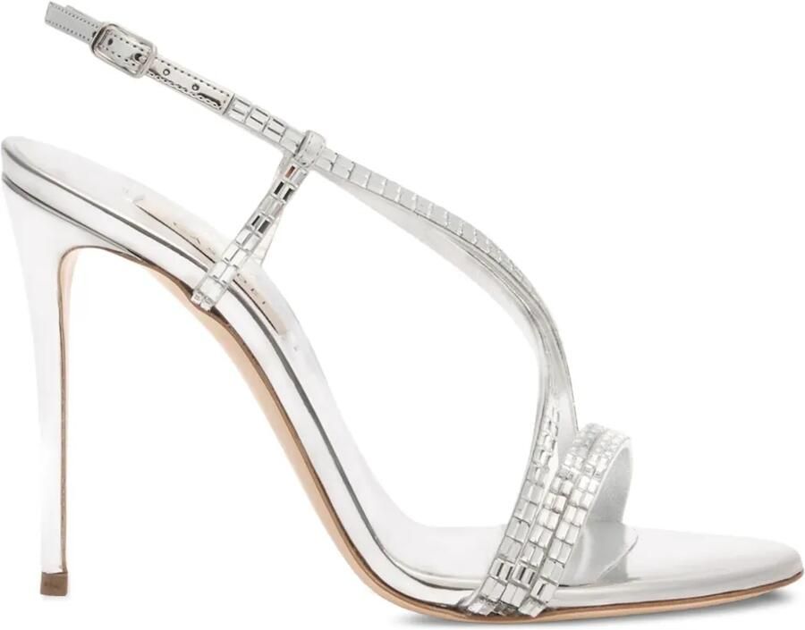 Casadei 100 mm Julia slingback sandalen verfraaid met kristallen Grijs