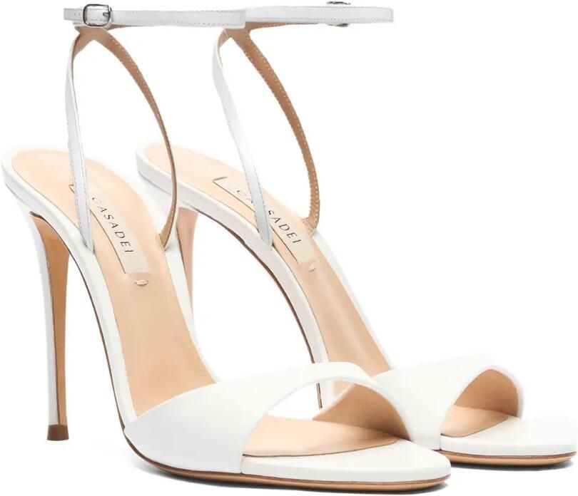 Casadei 100 mm leren sandalen met hak Wit - Foto 4