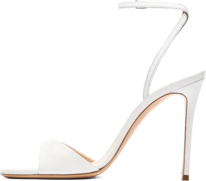 Casadei 100 mm leren sandalen met hak Wit - Foto 3