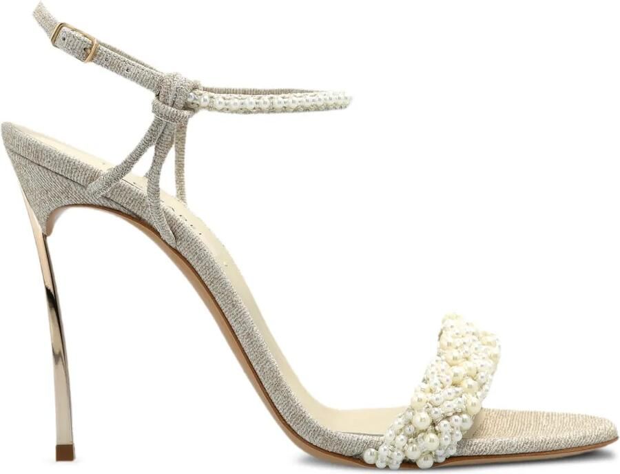 Casadei 100 mm Pearlsway Blade sandalen Beige