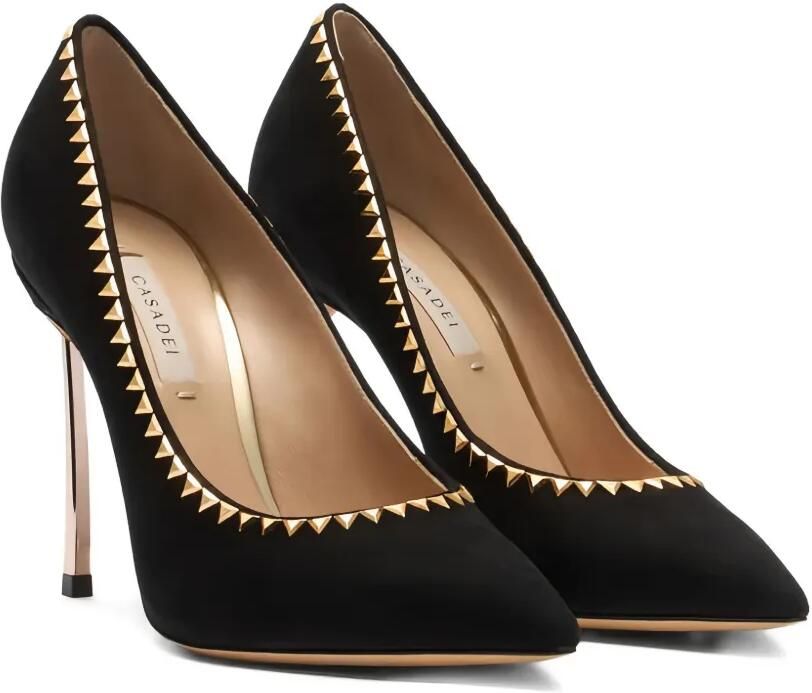 Casadei 100 mm stiletto pumps met studs Zwart - Foto 4