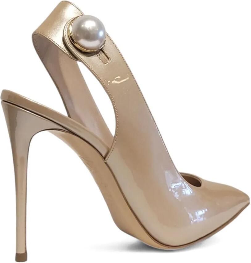 Casadei 100 mm verfraaide slingback pumps Goud - Foto 3