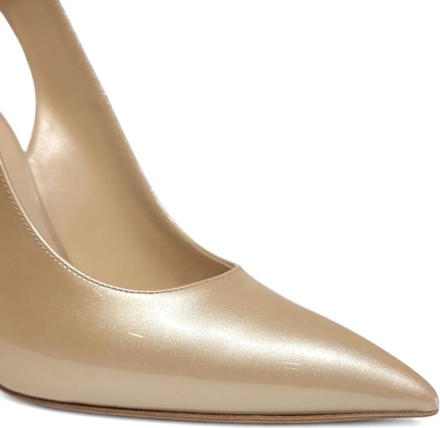 Casadei 100 mm verfraaide slingback pumps Goud - Foto 2