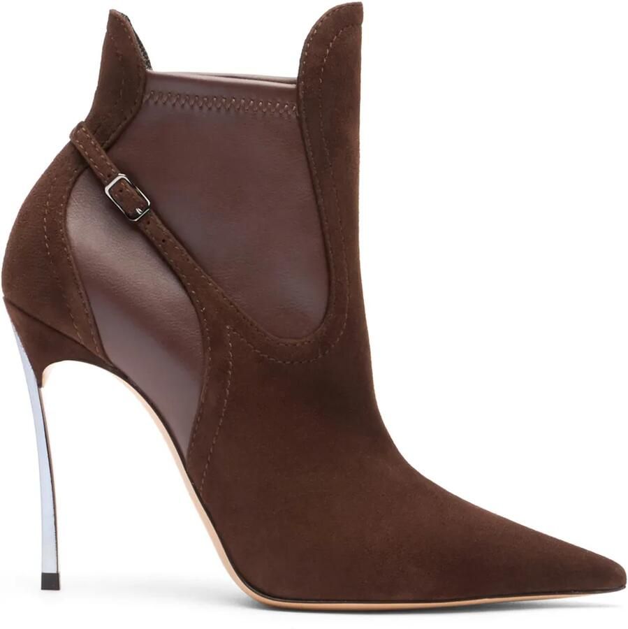 Casadei 100mm Blade Double enkellaarzen Bruin