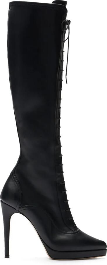 Casadei 100mm Michelle laarzen met veters Zwart