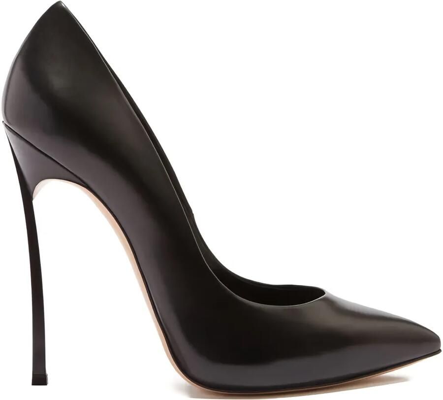 Casadei 115 mm leren pumps met hak Zwart