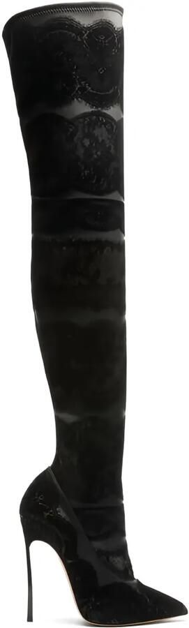 Casadei 120 mm Lingerie laarzen Zwart