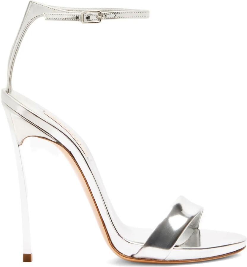 Casadei 120 mm metallic sandalen met hak Zilver