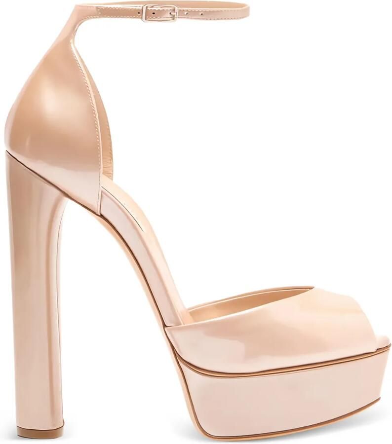 Casadei 140 mm Flora sandalen met plateauzool Beige