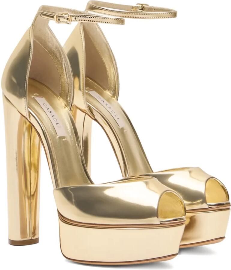 Casadei 140 mm sandalen met plateauzool Goud - Foto 3