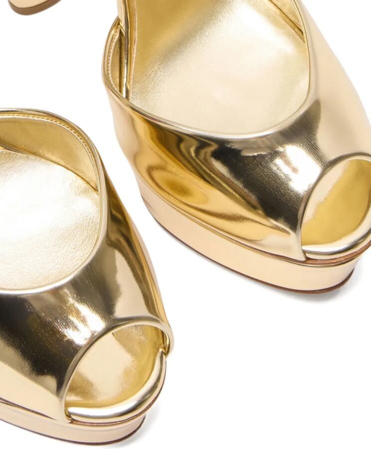 Casadei 140 mm sandalen met plateauzool Goud - Foto 4