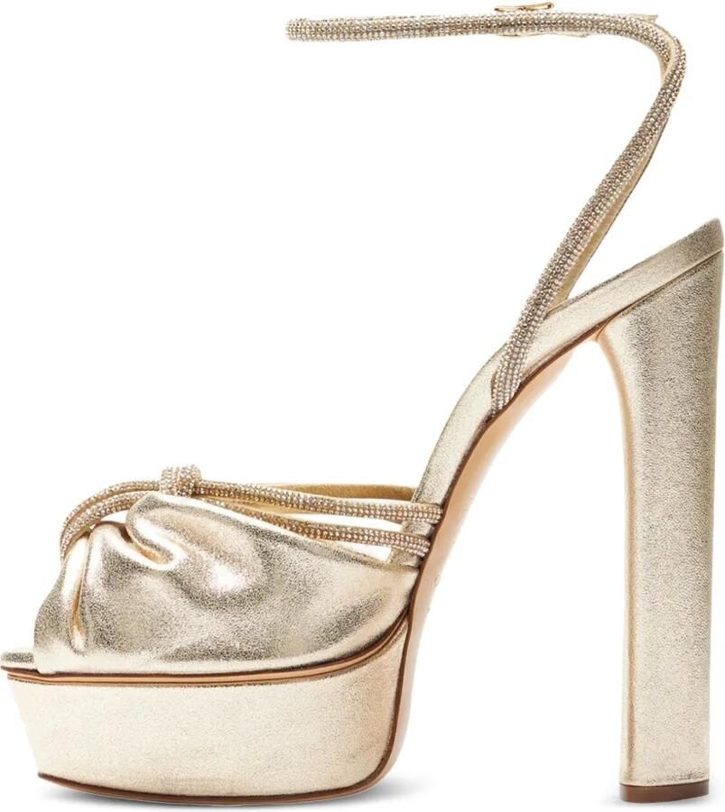 Casadei 140 mm Taylor Flora Wonder sandalen Goud - Foto 2