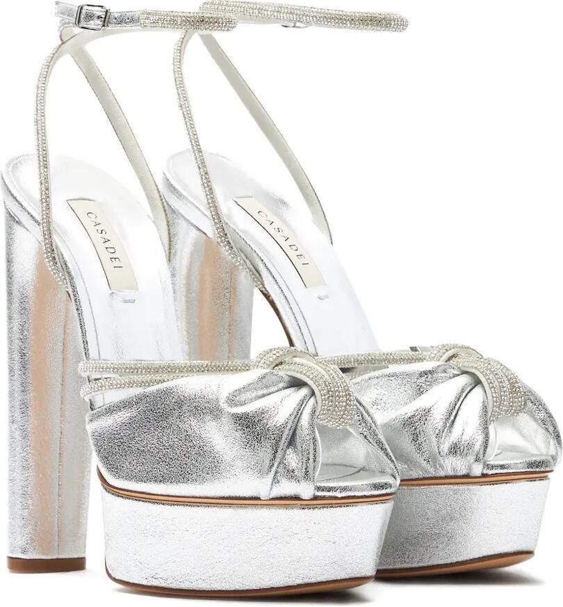Casadei 140 mm Taylor Flora Wonder sandalen met plateauzool Zilver - Foto 4