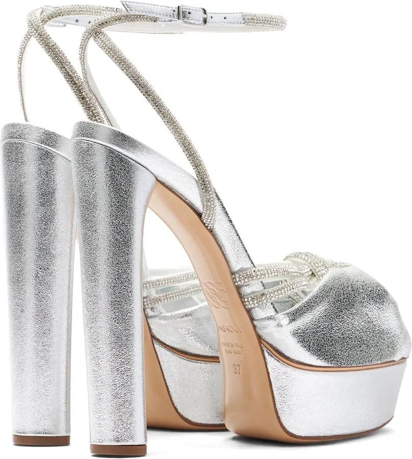 Casadei 140 mm Taylor Flora Wonder sandalen met plateauzool Zilver - Foto 3