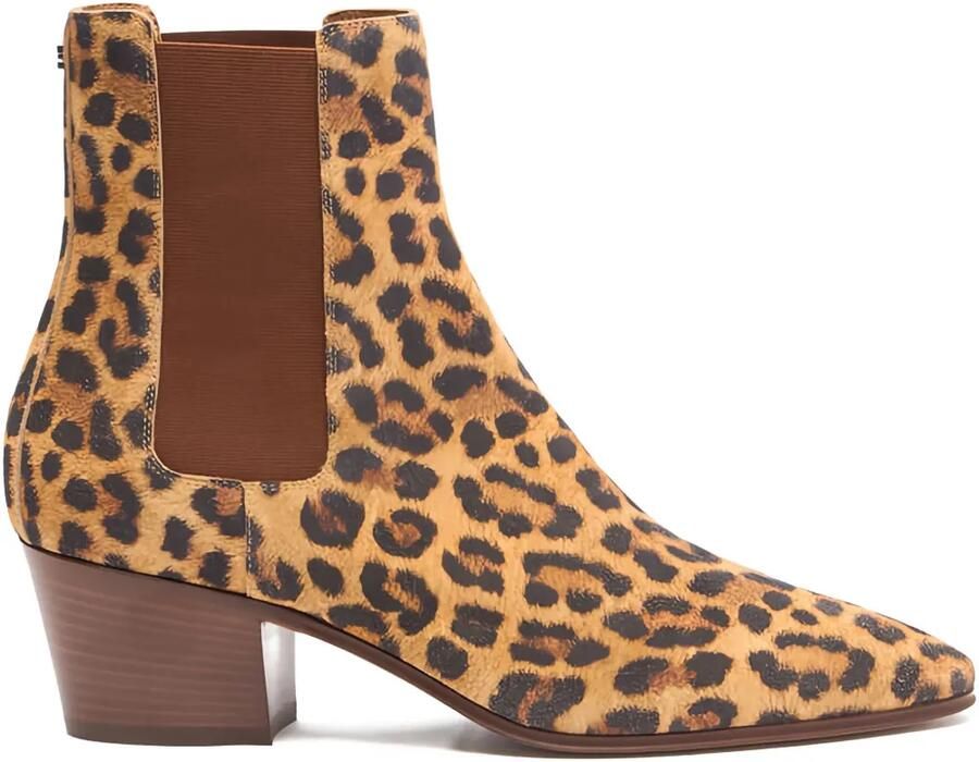 Casadei 50 mm enkellaarzen met luipaardprint en blokhak Bruin