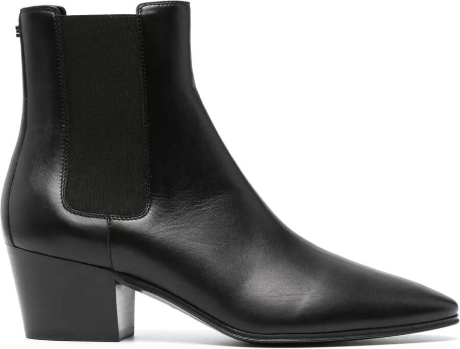 Casadei 50 mm leren laarzen Zwart